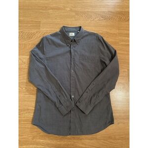 AG Adriano Goldschmied Shirt Men's Medium Blue/Gray Striped Button Down Casual